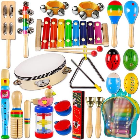 Toddler Musical Instruments,Wooden Percussion Instruments Toy for Kids Baby - Picture 1 of 7